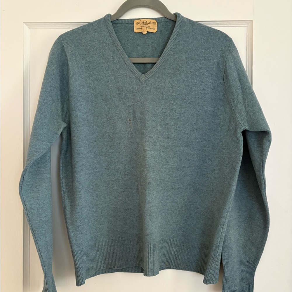 Women’s Vintage Blue V-Neck Sweater